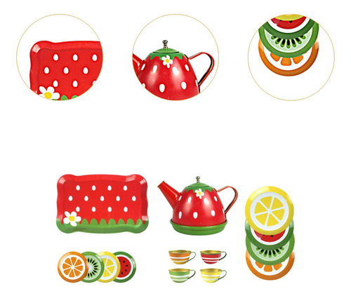 Juego De Té Para Niñas Pequeñas, Juguetes De Rojo