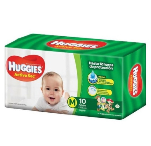 Imagen 1 de 1 de Pañales Huggies Active Sec M 10 u
