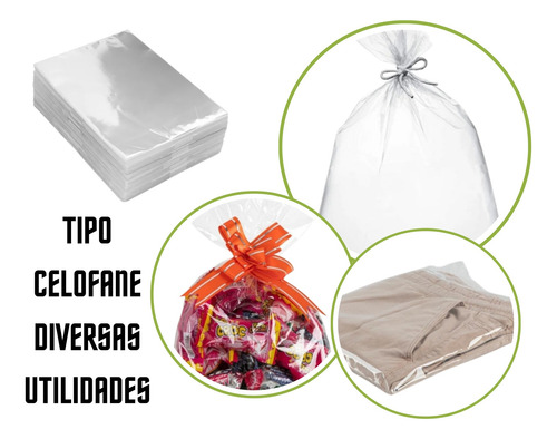 Saco Plástico Transparente Pp 12x30 Cristal 100 Unidades