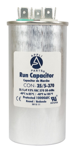Condensador/ Capacitor De Marcha  35+5 Mfd 370 Vac Redondo