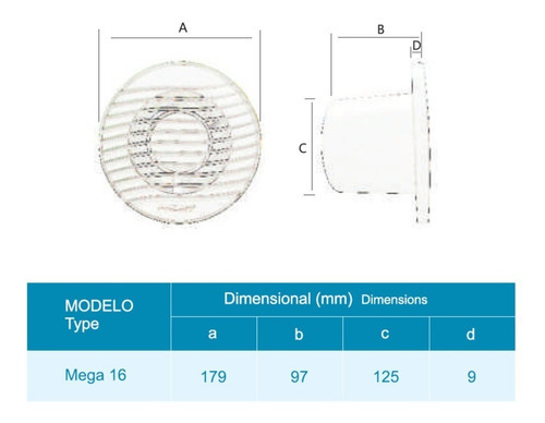 Exaustor Para Banheiro Sicflux Mega 16 Bivolt (125mm