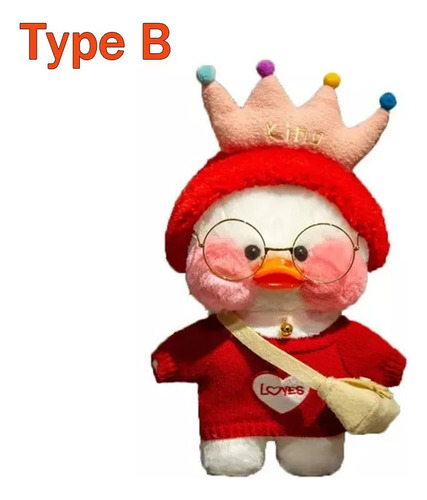 Pato Patito Peluche Lalafan Kawaii Con Ropa Accesorios 30cm