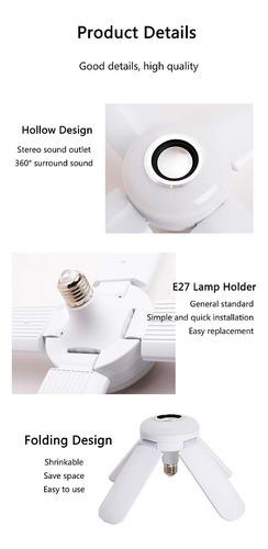 Lámpara De Techo Con Música Bluetooth Deformada Ventilador