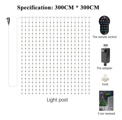 . Cortina De Luz Colgante Led Con Control Remoto