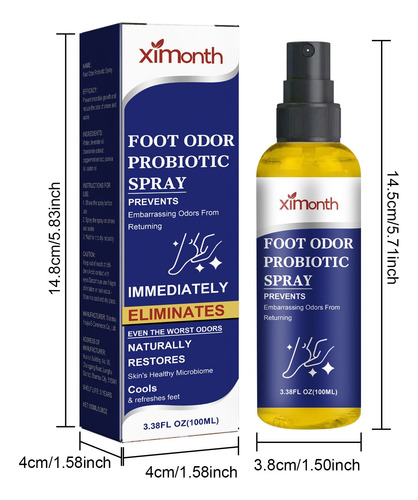 Spray Probiótico Odor And Sweat Feet Fast Acting Shoe Sock D