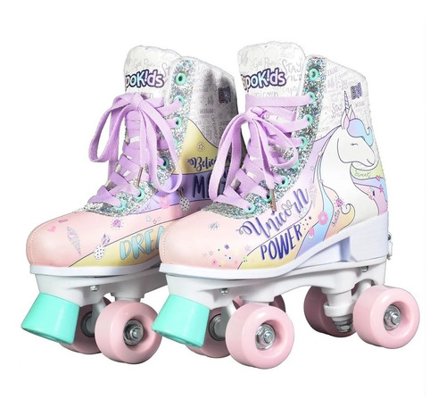 Patines Tipo Bota Artisticos Extensibles 4 Ruedas Unicornio