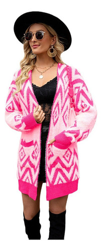 Chaqueta Tipo Cárdigan Retro Con Forma De Rombo Y Longitud M
