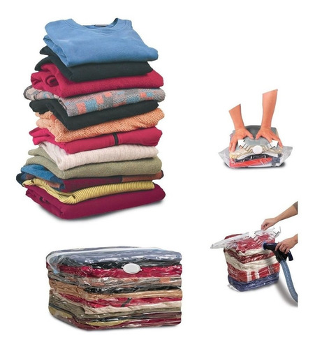 Kit 05 Sacos À Vácuo Organizador Protetor Roupas Viagem 85x53cm
