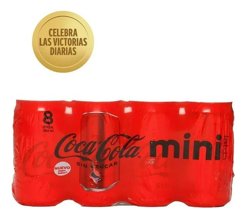 Refresco Coca Cola Sin AzĂșcar Mini Latas 8 Pack De 235 Ml C/