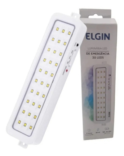 Imagem 3 de 3 de Luminária de emergência Elgin 48LEM3010000 LED com bateria recarregável 2 W 100V/240V branca