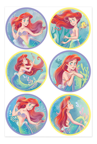 Granmark 48 Distintivos Fiesta Disney Princesa La Sirenita