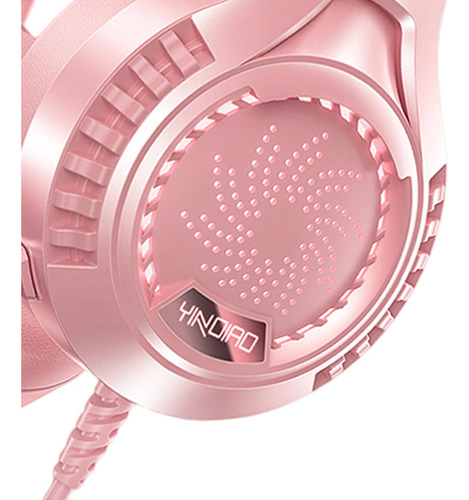 Auriculares Para Juegos Micrófono Con Brazo Usb 7.1 Rosado