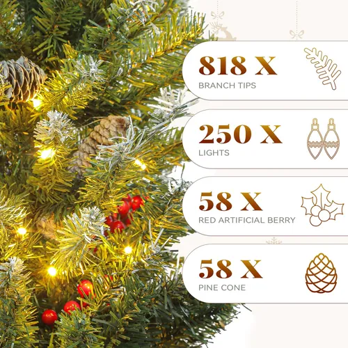 Árbol De Navidad Yitahome, Madera De Pino Predecorada, Preil