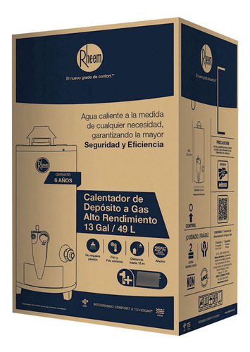 Calentador De Agua Rheem De Alto Rendimiento 48l
