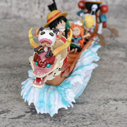 Figura One Piece Barco Dragon Piratas Mugiwaras 36cm