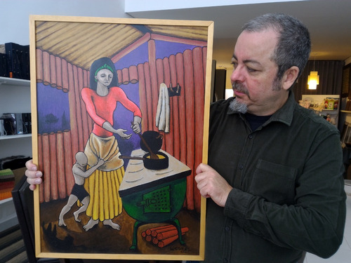 Imagem 2 de 3 de Janta , Pintura Acrílica Sobre Tela De João Werner