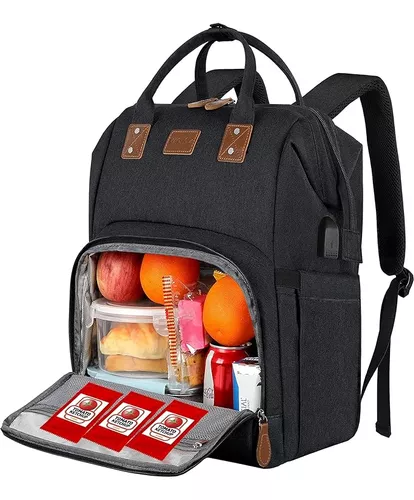 Mochila de almuerzo para mujer, mochila para portátil de 15,6 pulgadas con  puerto USB, mochila para libros para profesores y enfermeras, mochilas de  trabajo con bolsa de almuerzo aislante, regalos para mujeres
