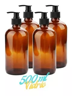 Frasco 500 Ml Dispensador Shampoo Jabon Acondicionador X 4 U