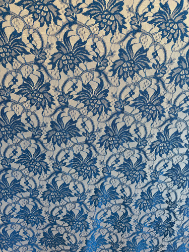 Tela Encaje Brillo Lurex X Metro Azul Art 1012