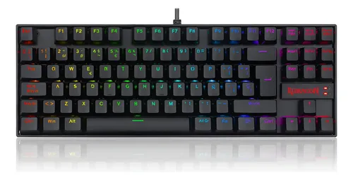 Teclado mecânico Gamer Redragon Kumara K552-RGB Switch Blue Teclado mecânico preto Idioma espanhol Espanha