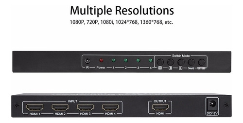1080p Dc 4x1 Hdmi Quad Multi-viewer Convertidor Sin Costuras