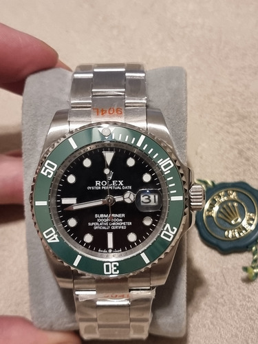 Reloj Rolex Submariner Date Modelo Starbucks. Automático. Plateado Verde Negro