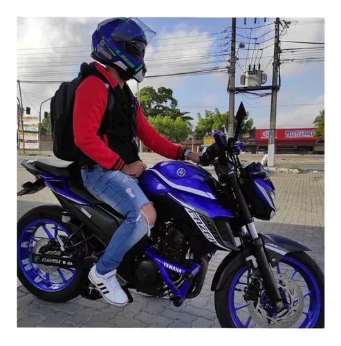 Protetor motor stunt race cage fazer 250 FZ25 azul metalico em Promoção na  Americanas