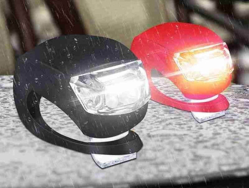 Imagen 5 de 10 de Set Luces Bicicleta Sapito De Silicon Luz Led Combo Paquete