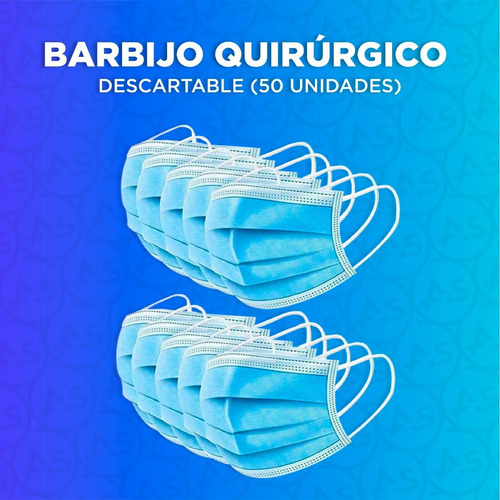 Imagen 3 de 10 de Barbijo Quirurgico Tapaboca Descartable Anmat X50u Tricapa