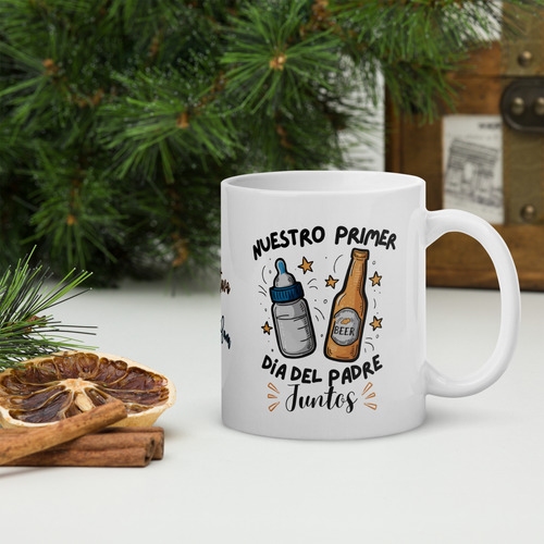 Tazas Personalizadas Para Papás Primerizos Dia Del Padre Blanco Español