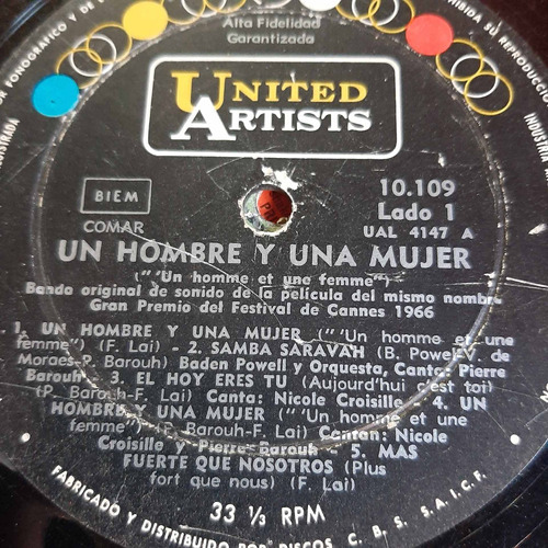 Sin Tapa Disco Un Hombre Y Una Mujer Banda Original Bi0