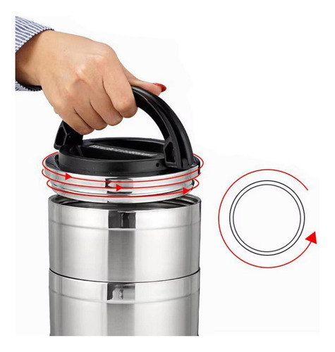 Fiambrera Bento Box De Acero Inoxidable Ligera Para 3 Capas