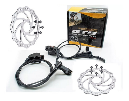 Kit Freio Hidraulico Bicicleta Completo Pinças + Discos Gts