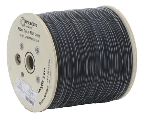 Carrete De 2 Km De Fibra Óptica Drop Plana, Interior/exterio