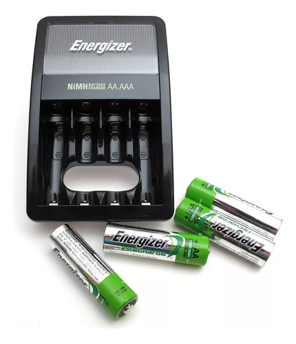 Cargádor Rapido + 4 Baterias Aa Marca Energizar Original.