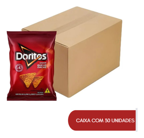 Kit C/ 30 Doritos 32g Mini Pacotinhos Sabor Queijo Nacho