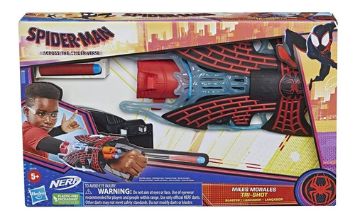 Nerf Hombre Araña Miles Morales Spiderman Lanzador 3 Dardos