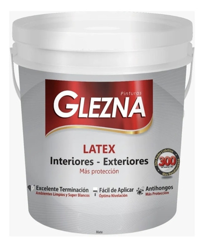 Látex Interior Y Exterior Blanco 18l Glezna Super Cubritivo