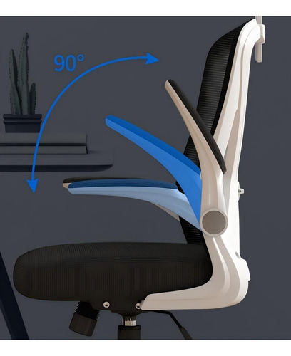 Silla Escritorio Ergonomica Reposa Cabeza Lumbar Ajustable Blanco/negro Algodón