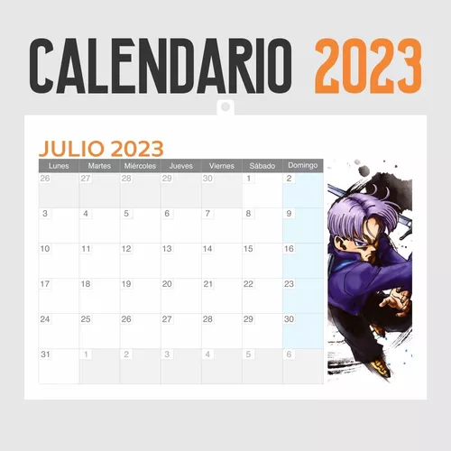 Shaorika Animes. Calendário 2023 - Goku