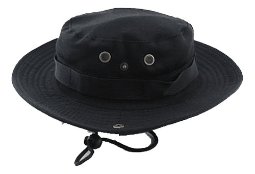 Sombrero De Pescador Negro Con Forma De Boonie Para Senderis