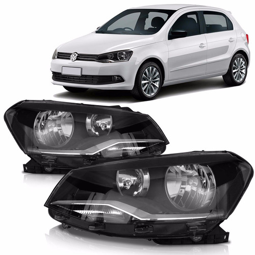 Par Farol Gol G6 2013 2014 2015 16 Foco Duplo Mascara Negra