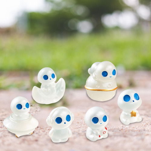 6 X 6pcs Brilham No Escuro Árvore Elfos Miniaturas Gnomos