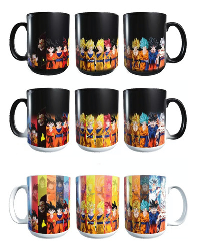 Taza Mágica 3d Dragon Ball Fases De Goku 15oz