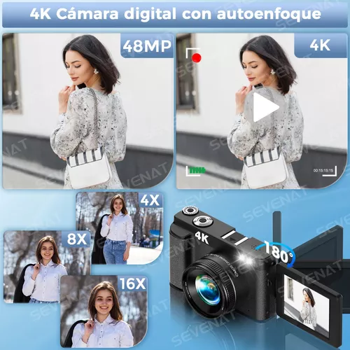 Video Cámara Digital 4k Autoenfoque Uv Filtro Webcam P/ Vlog