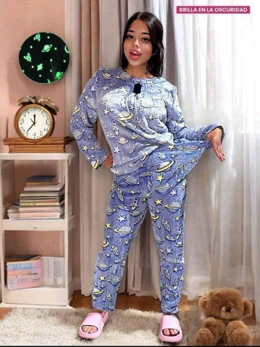 Pijama Invierno Polar Plush Peluche Luminoso Infantil Niños