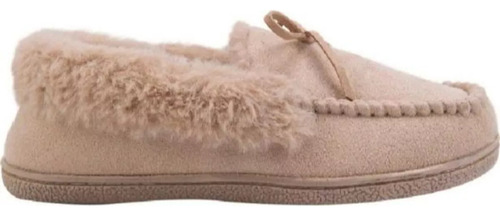 Pantufla Tipo Zapato Dama  Color Gris Antiderrapante 