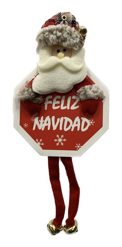 Adorno Navideño Papa Noel Cascabel Feliz Navidad Pettish 