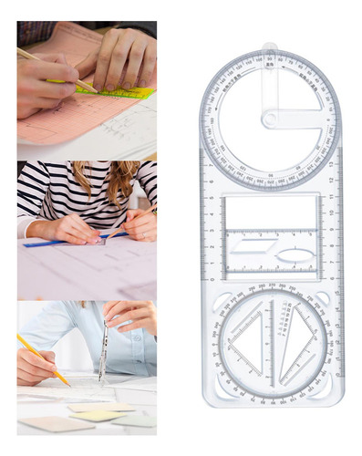 D 2 × Régua Multifuncional Para Desenho E Medição De Costura