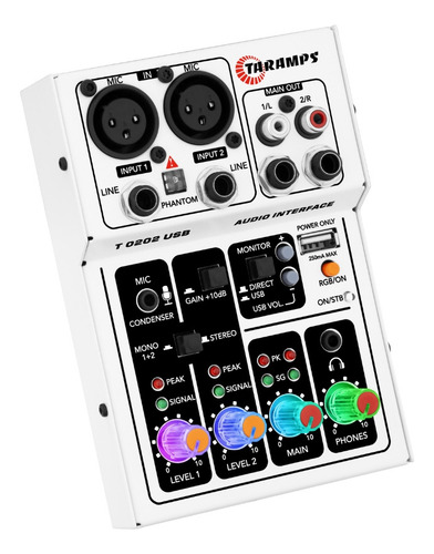 Mesa Som T0202 Interface Usb Xlr P10 Rgb Phantom Power 48v